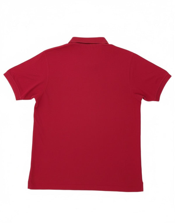 Polo da uomo Lacoste taglia 4 in cotone bordeaux medio