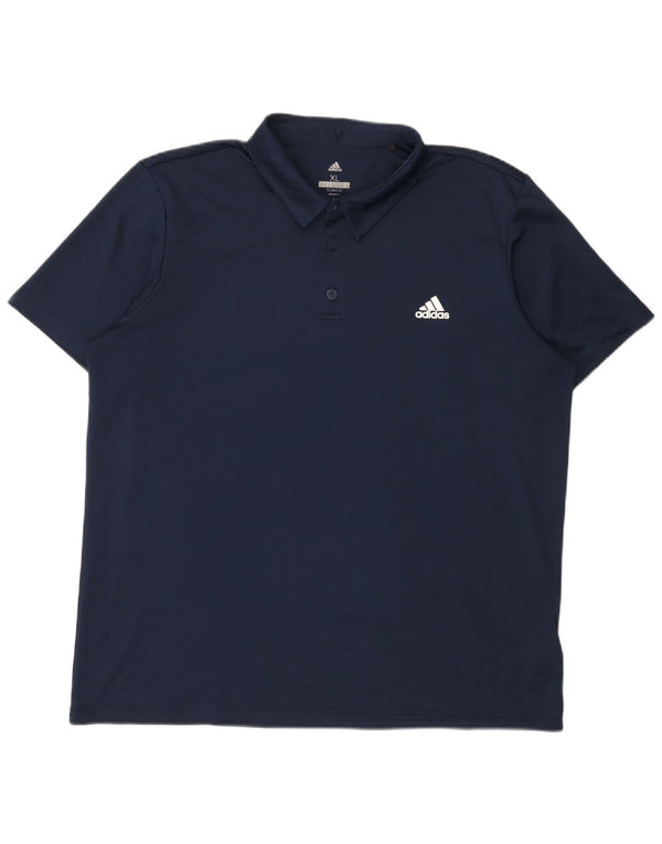 Polo Adidas Climalite da uomo XL in poliestere blu navy