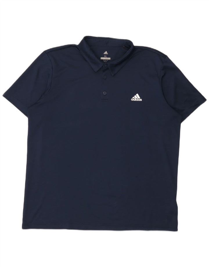 Polo Adidas Climalite da uomo XL in poliestere blu navy