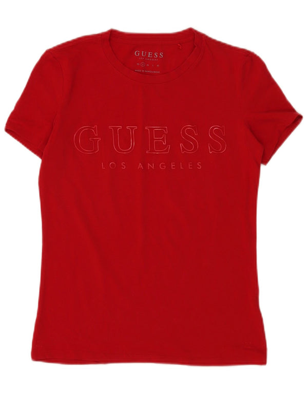 Guess T-shirt grafica da donna Top UK 10 Small Rossa