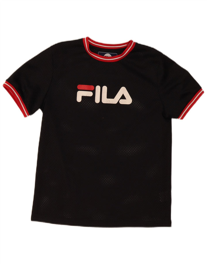 T-shirt grafica FILA per ragazzi 13-14 anni in poliestere nero