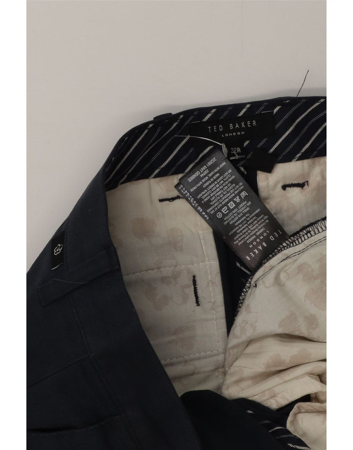 Pantaloni chino slim da uomo Ted Baker W32 L31 poliestere blu navy