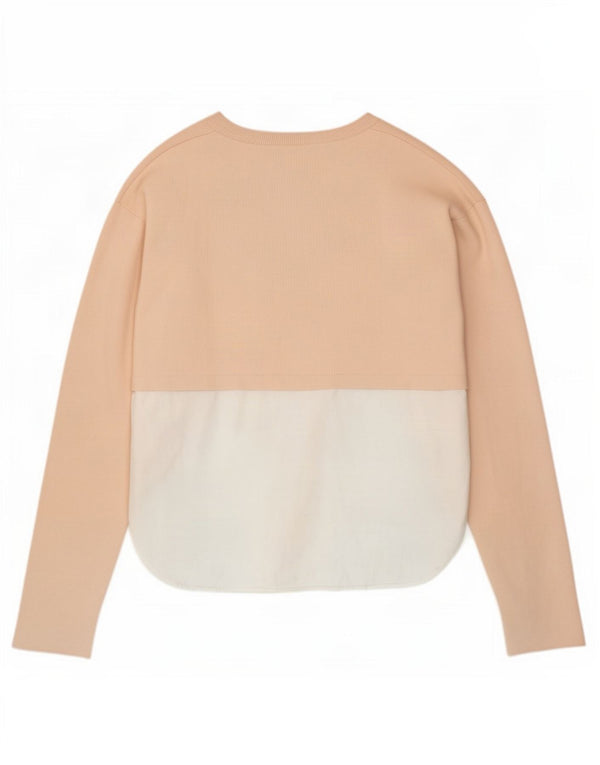 Zara Womens Oversized Sweatshirt Jumper UK 10 Small Pink Colourblock