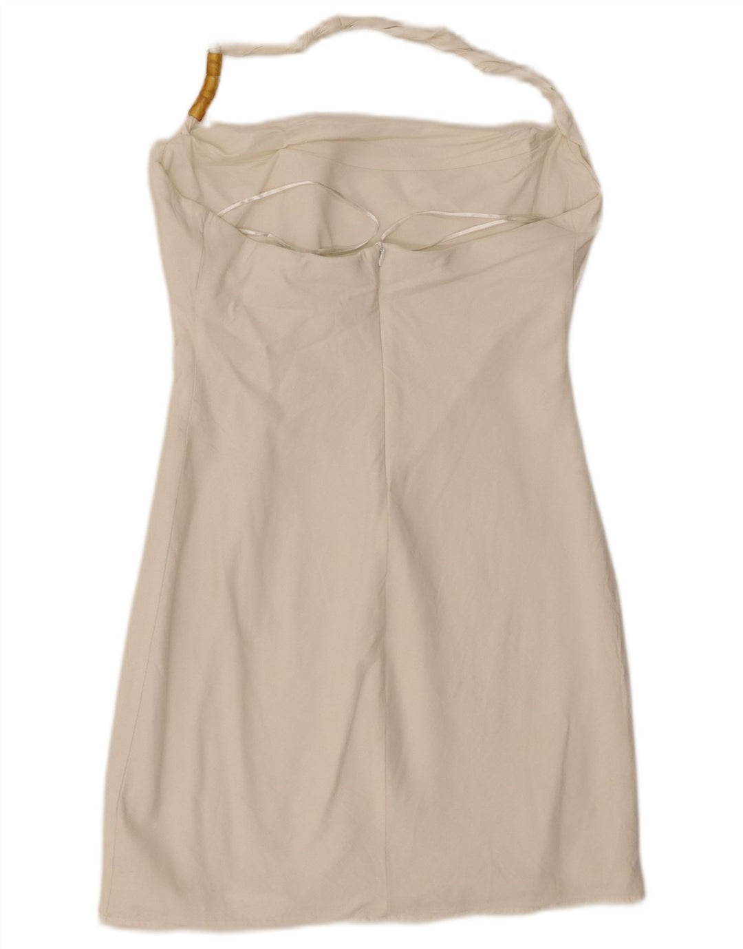 Mini abito alla caviglia da donna Zara UK 14 grande viscosa bianca