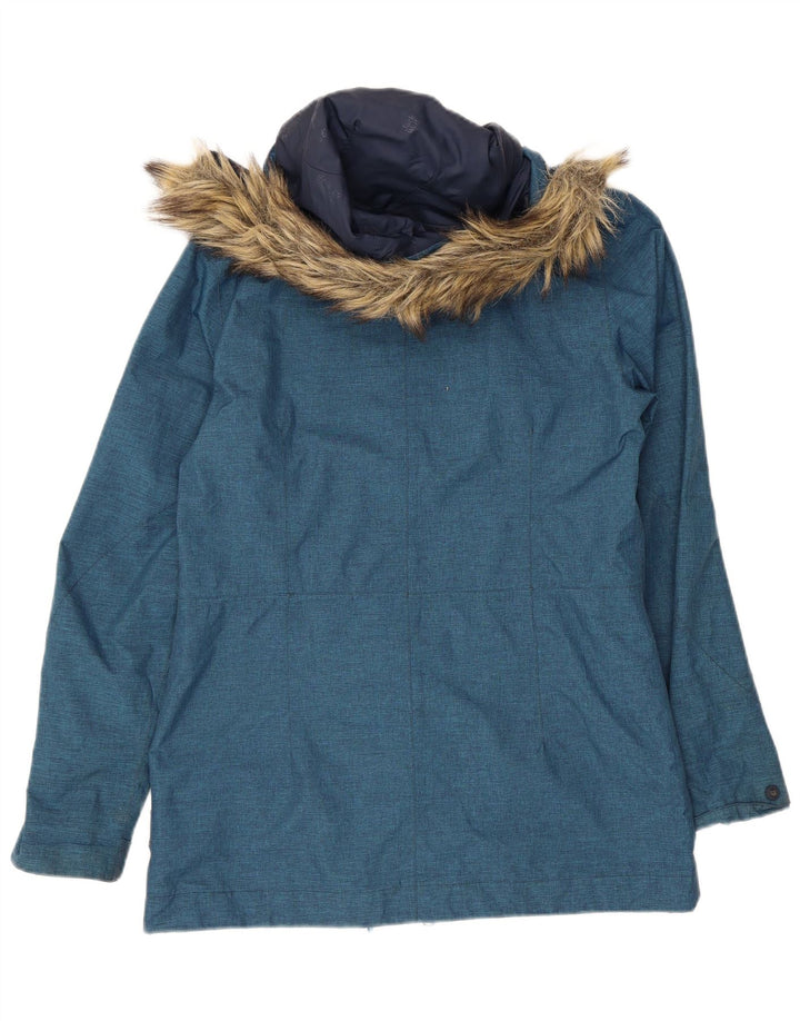 Giacca Parka con cappuccio da donna Jack Wolfskin UK 10 Small Blu Poliestere