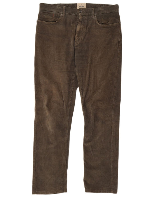 Pantaloni dritti da uomo in velluto a coste White Stuff W32 L29 cotone kaki