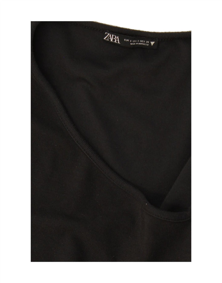 ZARA Womens Top Long Sleeve UK 10 Small Black Vintage Zara and Second-Hand Zara from Messina Hembry 
