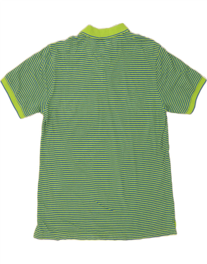 IZOD Mens Polo Shirt Large Green Striped Cotton Vintage Izod and Second-Hand Izod from Messina Hembry 