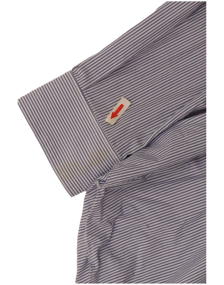 Camicia da uomo Massimo Dutti taglia 44 17 1/2 XL gessato blu