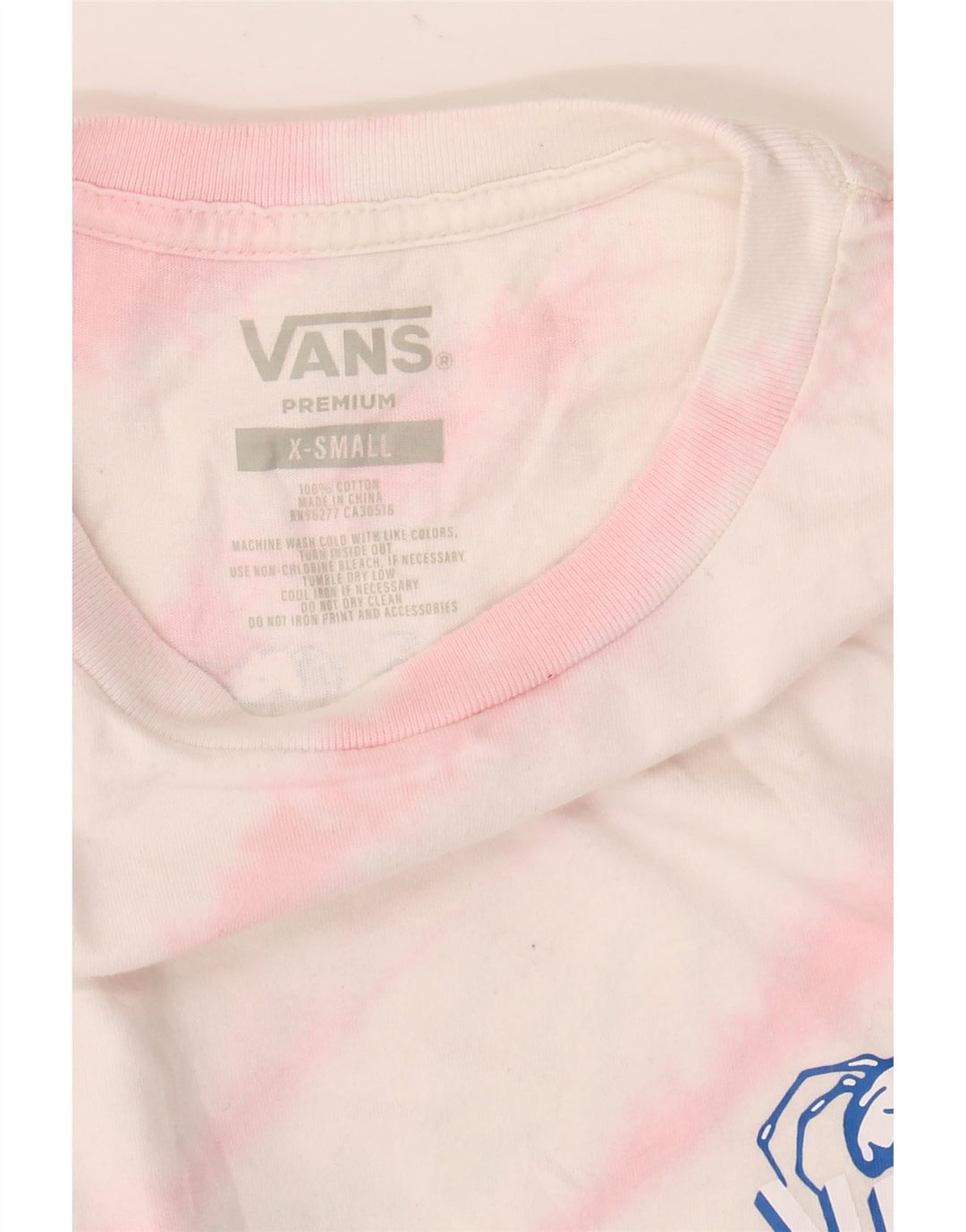 Maglietta Vans Premium da uomo a maniche lunghe XS in cotone tie-dye bianco