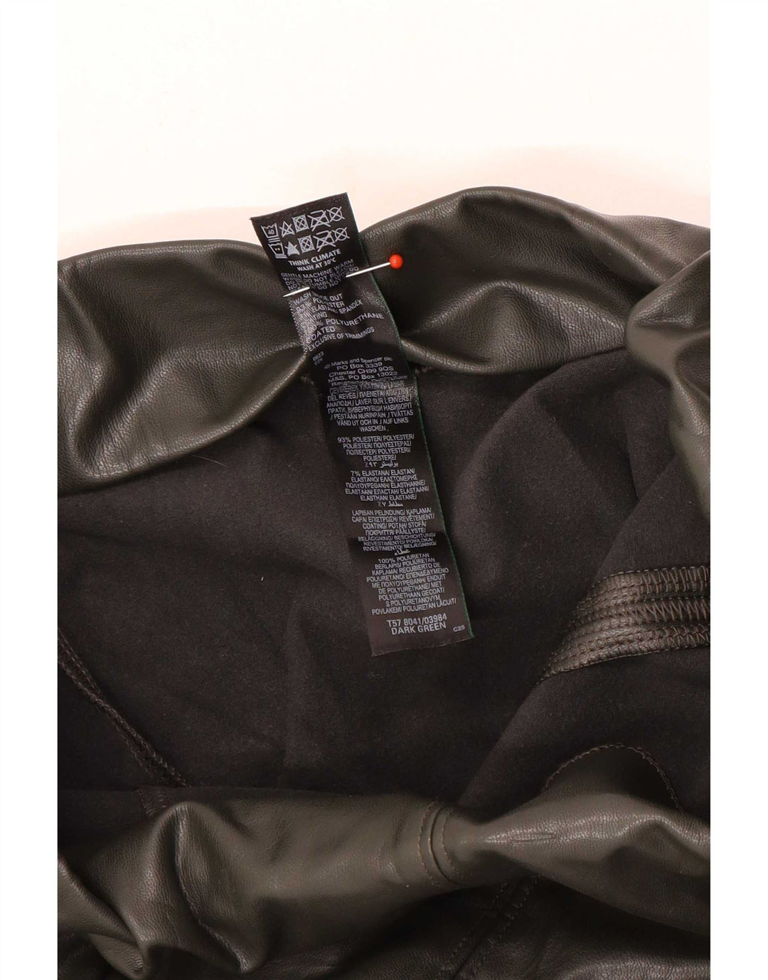 Leggings in ecopelle da donna Marks & Spencer UK 12 verde medio