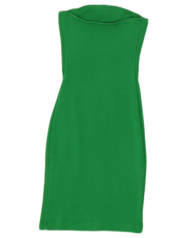 Abito senza spalline da donna Zara UK 8 piccolo in cotone verde