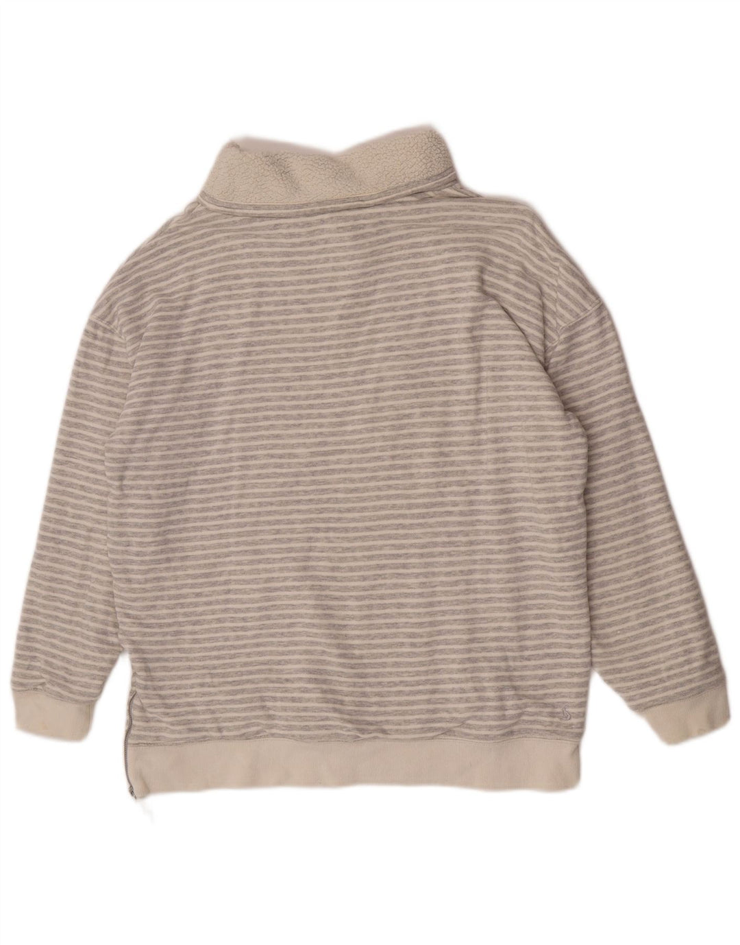 Maglione maglione a collo alto da donna Joules UK 12 Gessato grigio medio