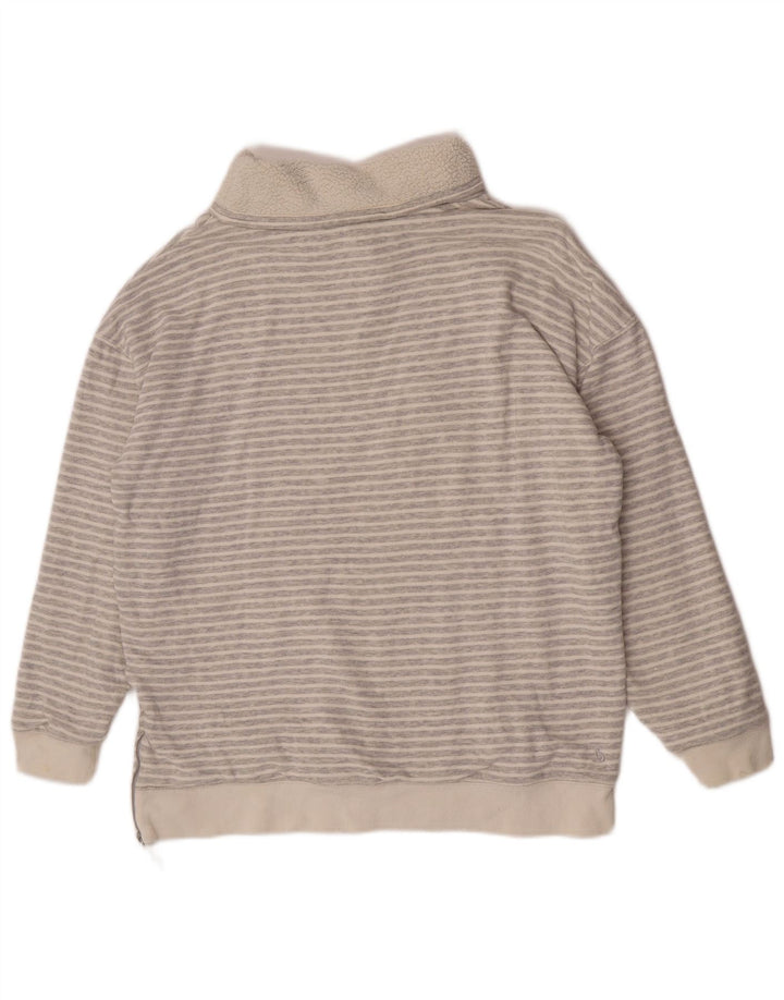 Maglione maglione a collo alto da donna Joules UK 12 Gessato grigio medio
