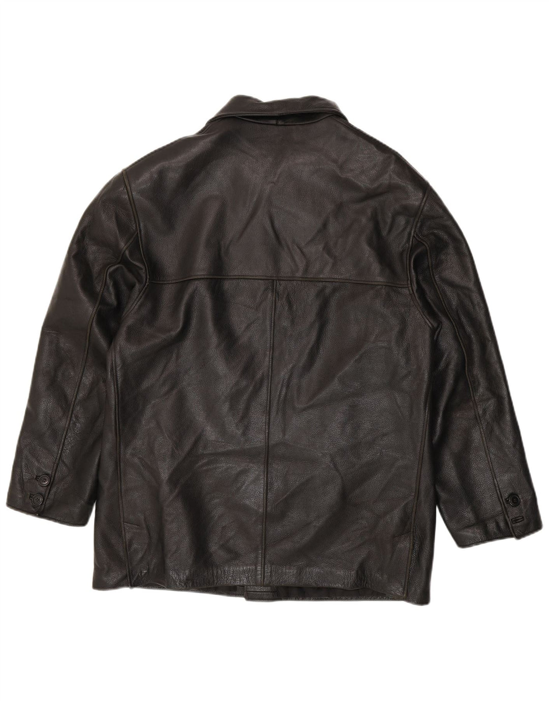Giacca in pelle vintage da uomo IT 50 grande in pelle nera
