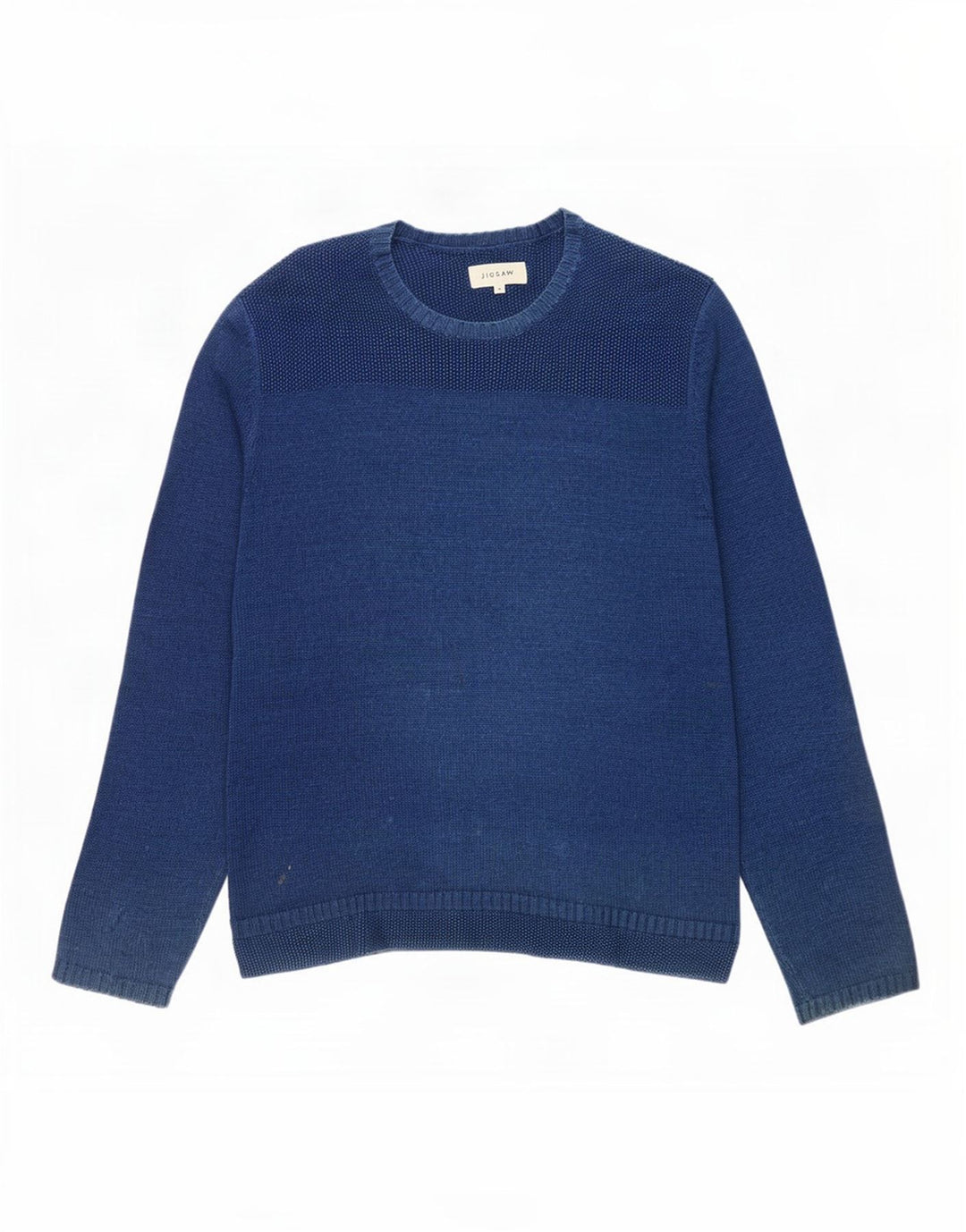Maglione maglione girocollo da uomo Jigsaw in cotone blu medio