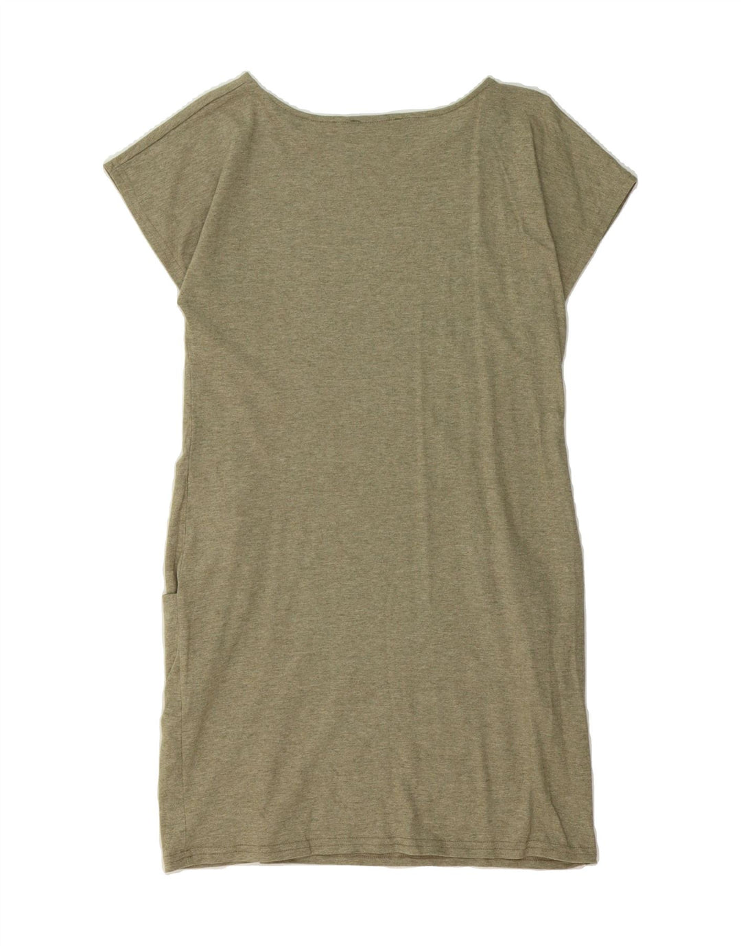 VINTAGE Womens Basic Dress UK 12 Medium Khaki Cotton Vintage Vintage and Second-Hand Vintage from Messina Hembry 
