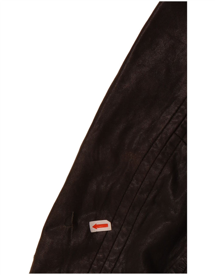 Giacca in pelle autografata da ragazzo Marks & Spencer 13-14 anni in pelle nera