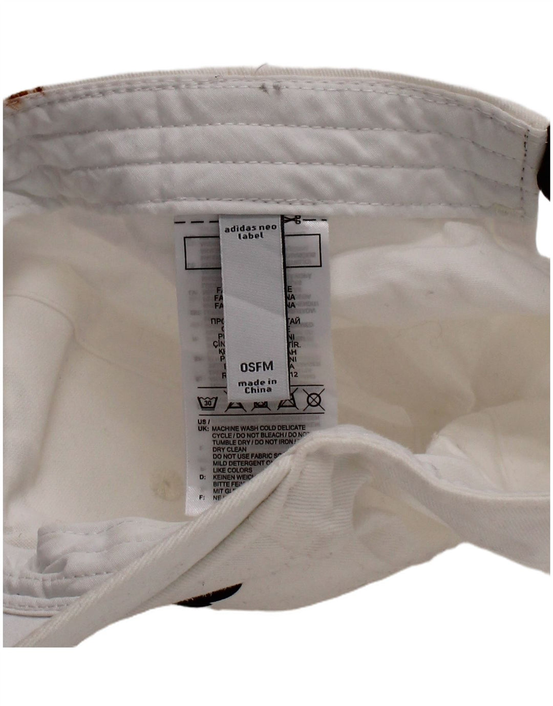 Berretto da baseball grafico da uomo Adidas taglia unica in cotone bianco
