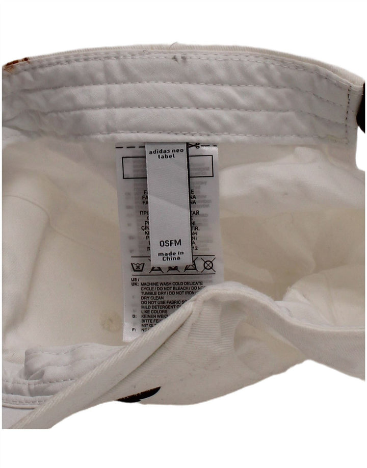 Berretto da baseball grafico da uomo Adidas taglia unica in cotone bianco