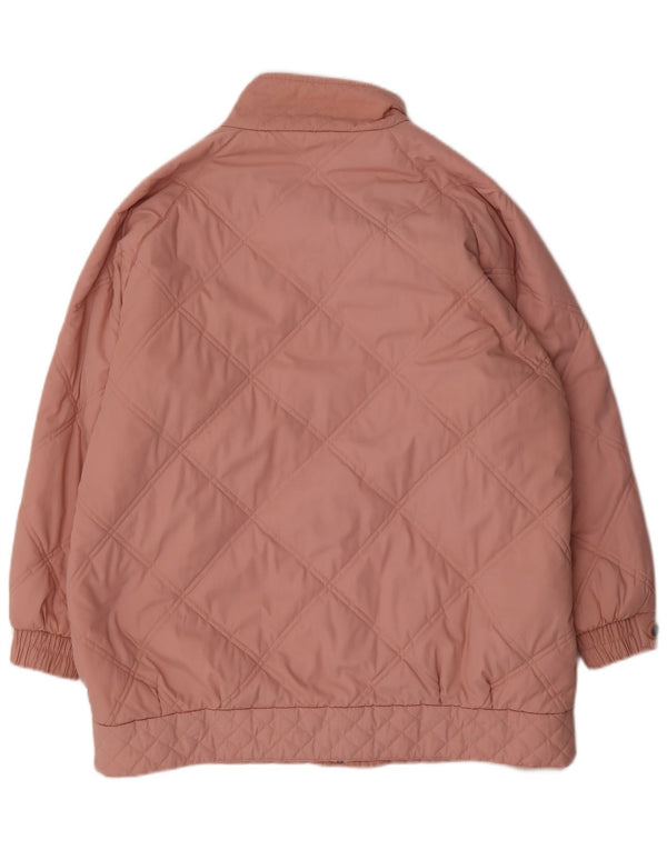 Cappotto imbottito ampio da donna vintage UK 14/16 grande poliestere rosa