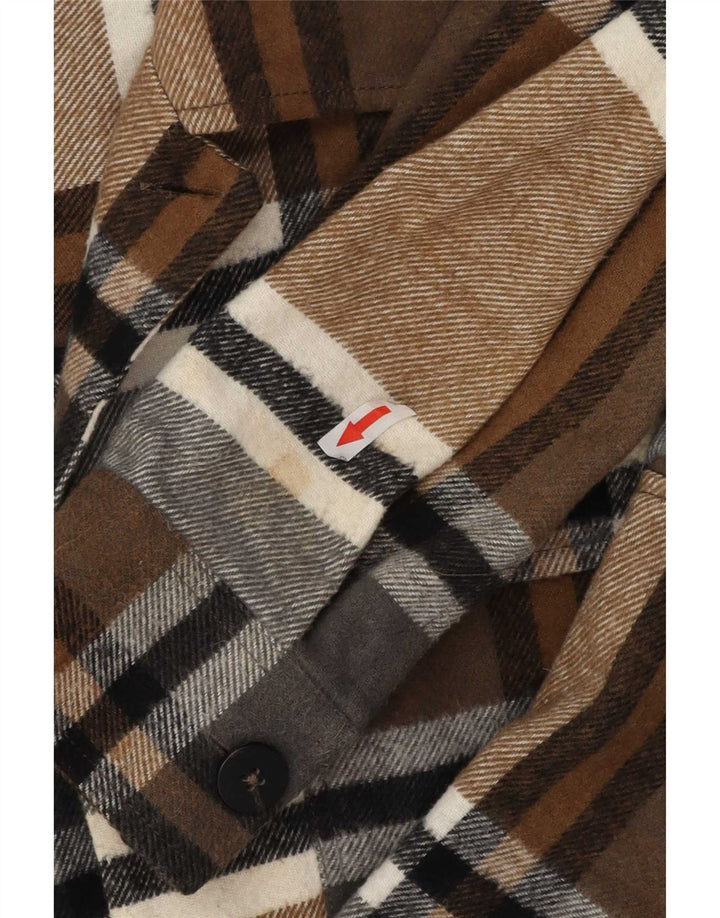 Camicia Zara da uomo in flanella di cotone a quadri marrone medio