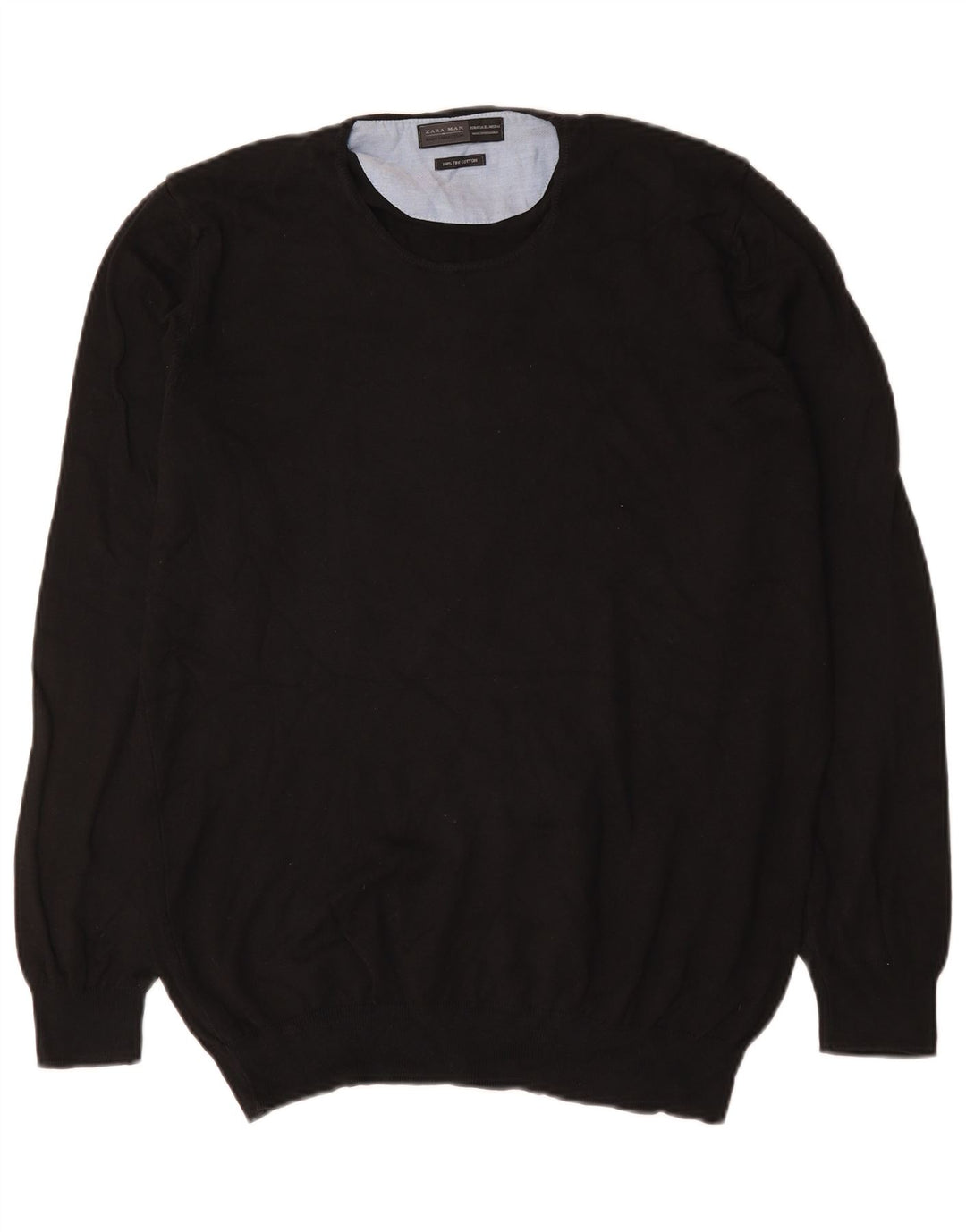 Maglione maglione girocollo da uomo Zara XL in cotone nero