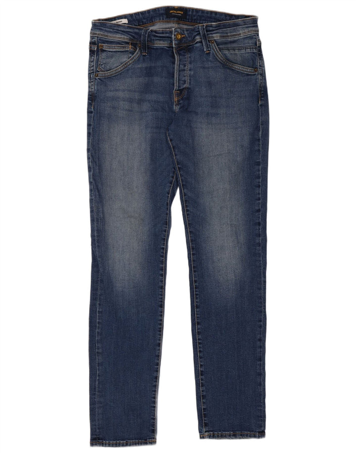 Jack & Jones Uomo GLENN Slim Jeans W32 L32 Cotone Blu