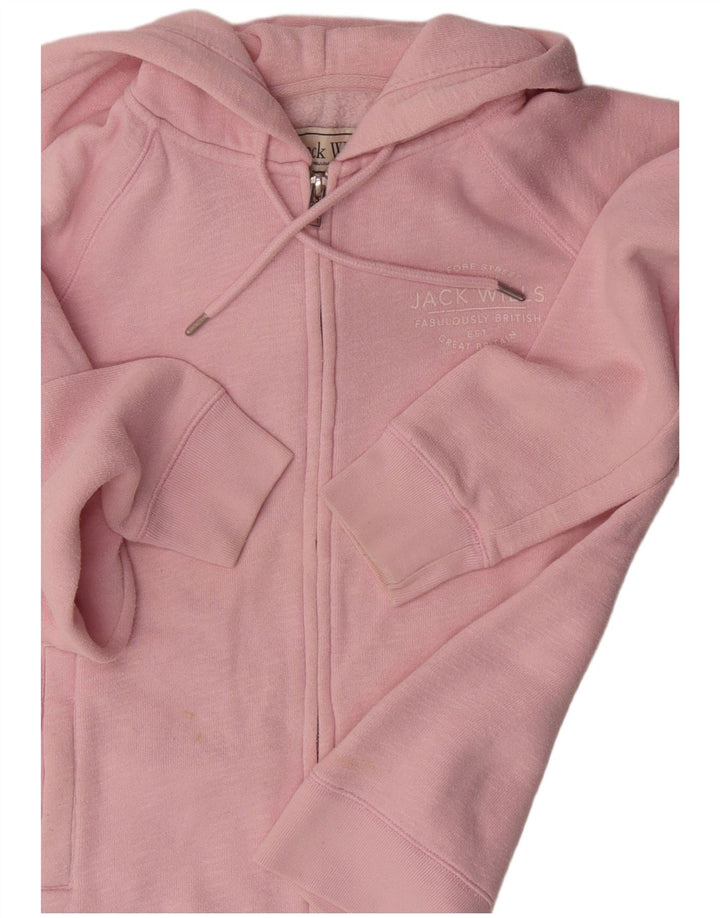 Maglione con cappuccio e zip da donna Jack Wills UK 12 Cotone rosa medio