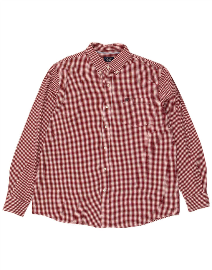 Camicia da uomo Chaps XL in cotone a quadretti rossi