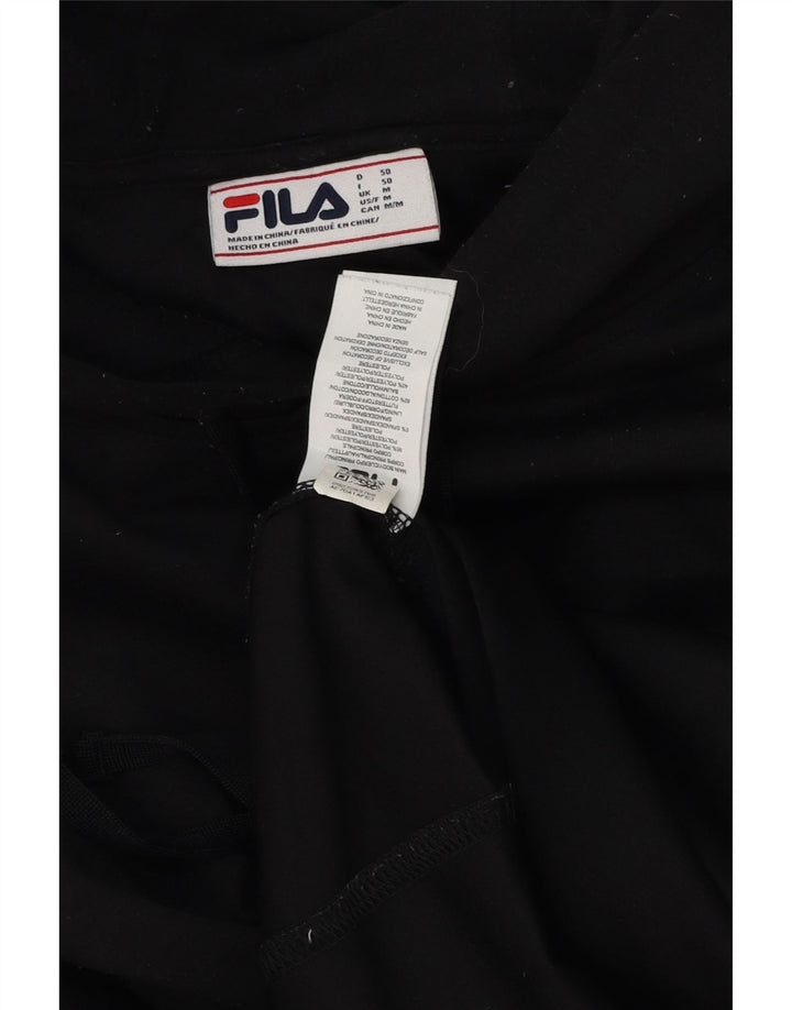 Felpa con cappuccio da uomo Fila, poliestere nero medio