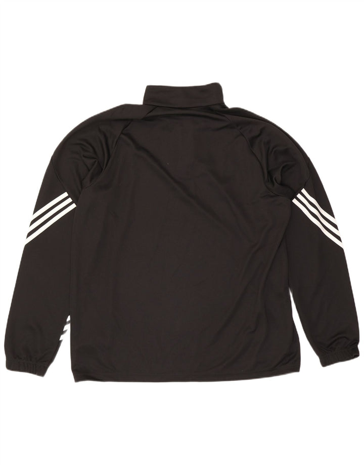 Adidas Uomo Climalite Zip Neck Pullover Tuta Top XL Poliestere Nero