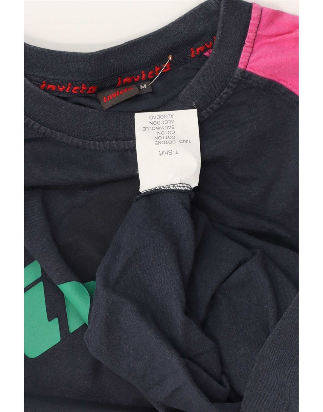 T-shirt grafica da uomo Invicta Top in cotone color block medio blu navy