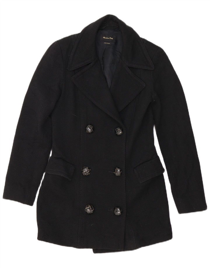 Giacca blazer doppiopetto da donna Massimo Dutti EU 36 XS nera in poliammide