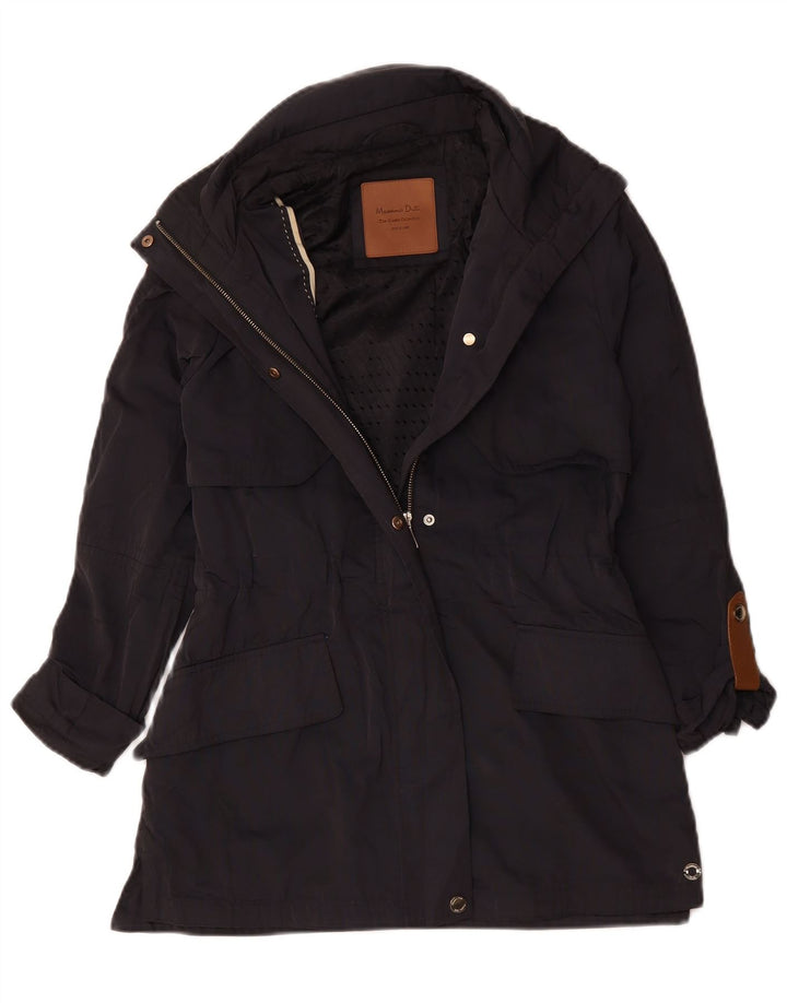 Trench da donna Massimo Dutti UK 6 XS viscosa blu navy