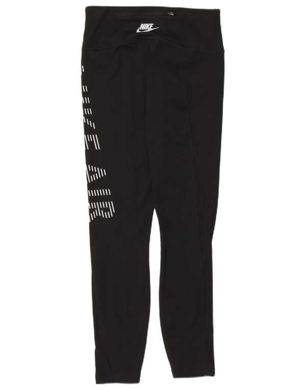 Leggings grafici Nike Dri Fit da donna UK 8 piccoli neri