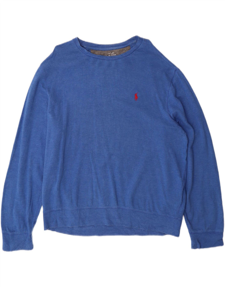 POLO RALPH LAUREN Womens Performance Sweatshirt Jumper UK 16 Large Blue