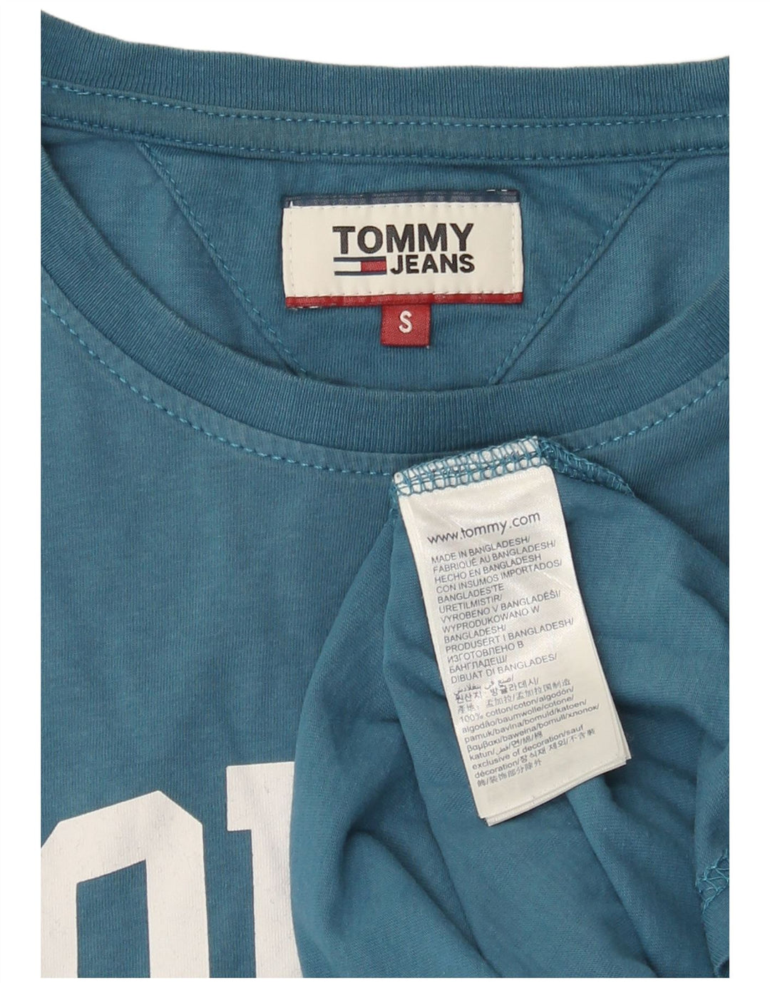 T-shirt grafica da uomo Tommy Hilfiger Top piccola in cotone blu