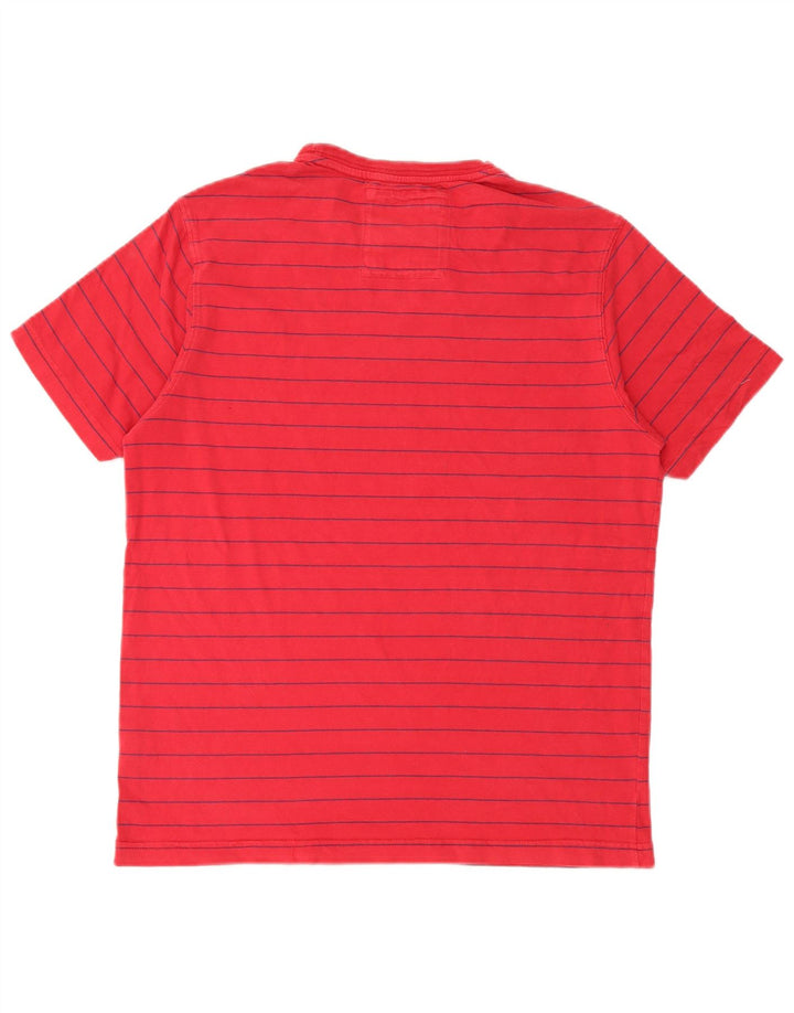 Crew Clothing T-shirt da uomo Top in cotone a righe rosse medie