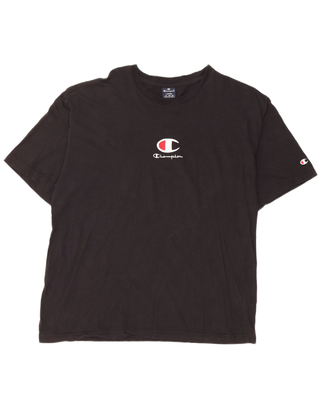 T-shirt grafica da uomo Champion Top grande in cotone nero