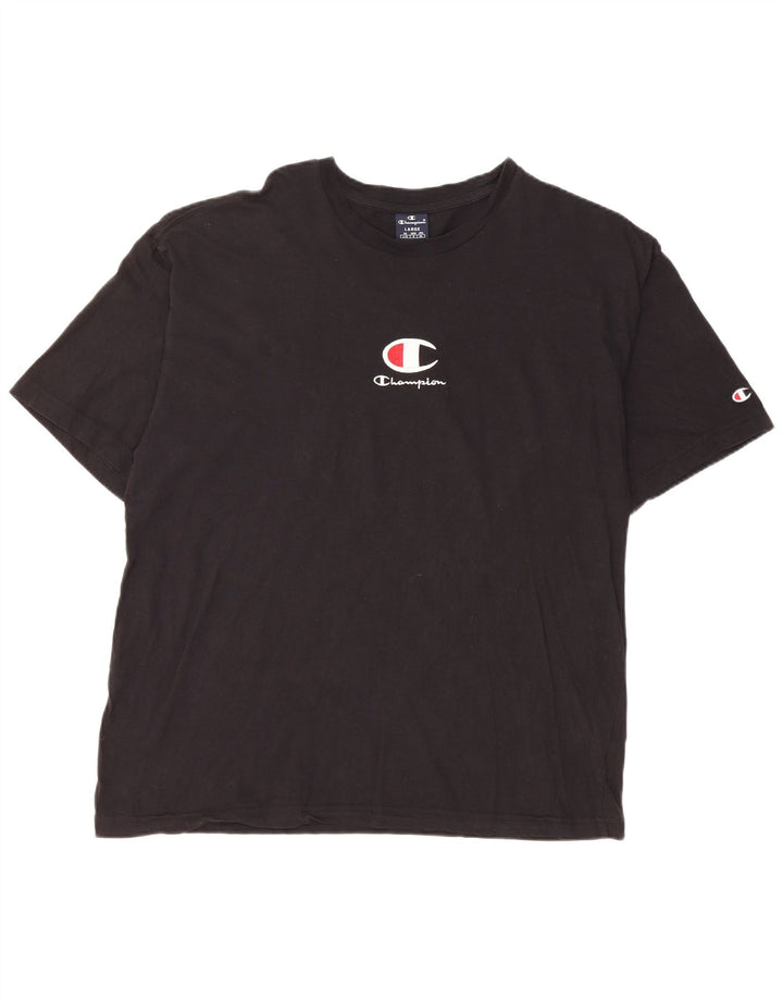 T-shirt grafica da uomo Champion Top grande in cotone nero