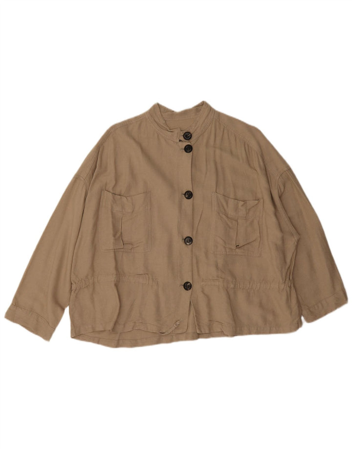 Giubbotto bomber oversize con maniche a 3/4 da donna Zara UK 14 Beige medio