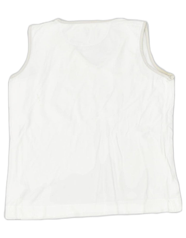 CHAMPION Womens Vest Top UK 16 Large White Cotton | Vintage | Thrift | Second-Hand | Used Clothing | Messina Hembry 