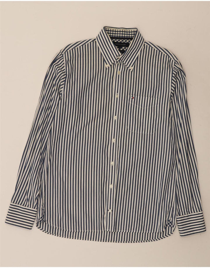 Camicia da uomo Tommy Hilfiger cotone gessato medio blu navy