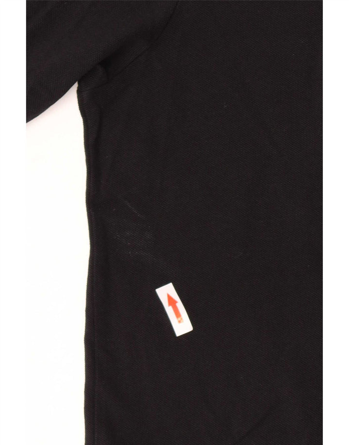 Polo grafica da uomo Kappa piccola in cotone nero