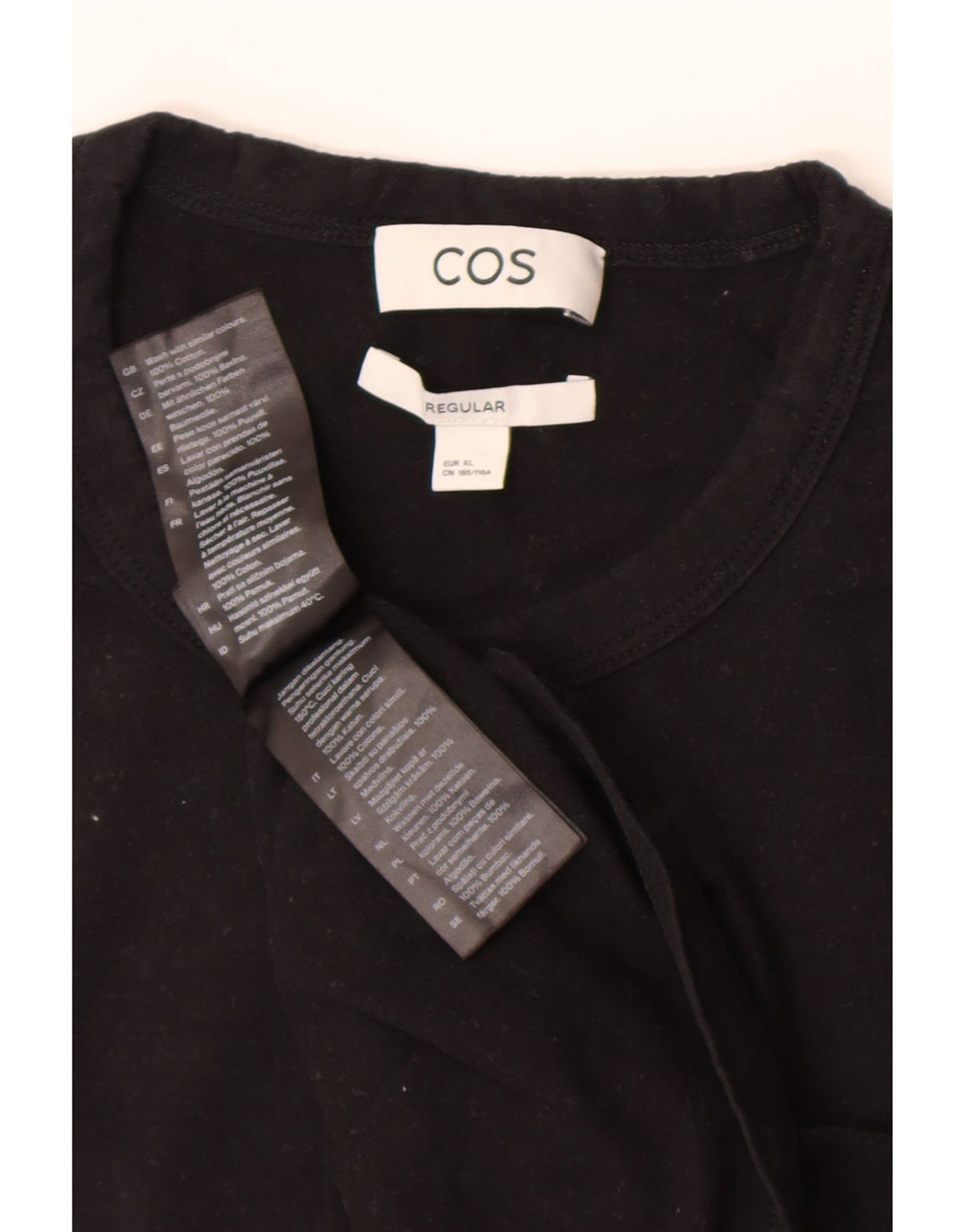 T-shirt da uomo vestibilità regolare Cos XL in cotone nero