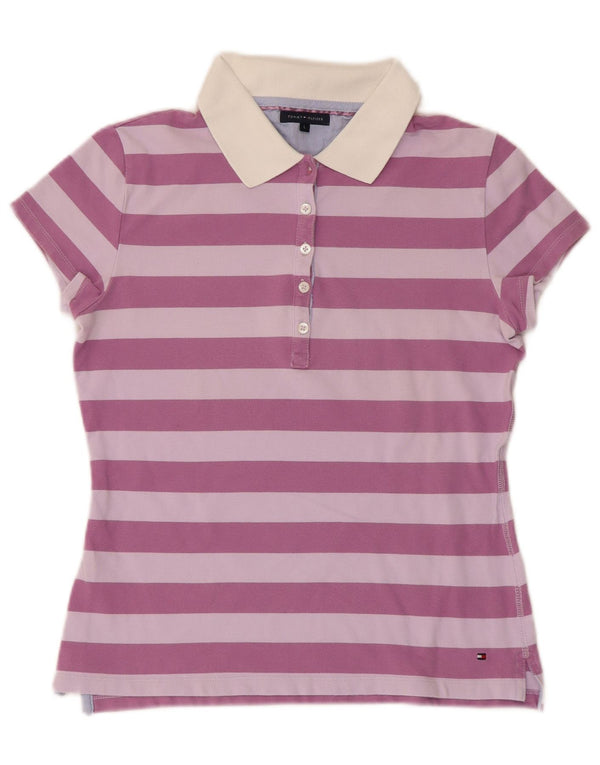 Polo da rugby da donna Tommy Hilfiger UK 14 a righe grandi viola