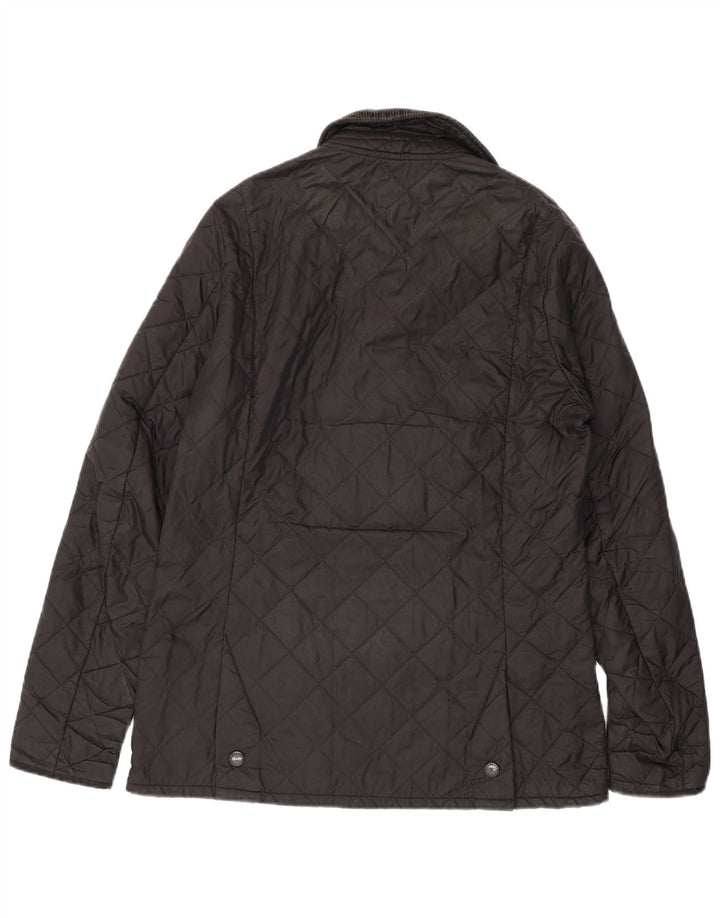 BARBOUR Mens Quilted Jacket UK 38 Medium Black Polyester