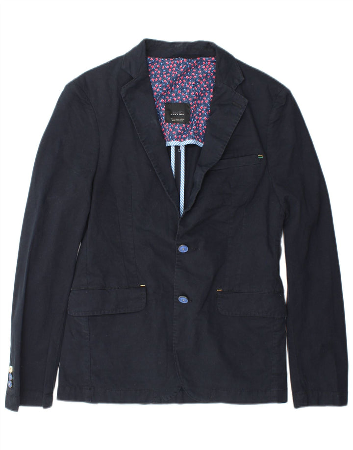 Giacca blazer a 2 bottoni da uomo Zara UK 38 blu navy medio
