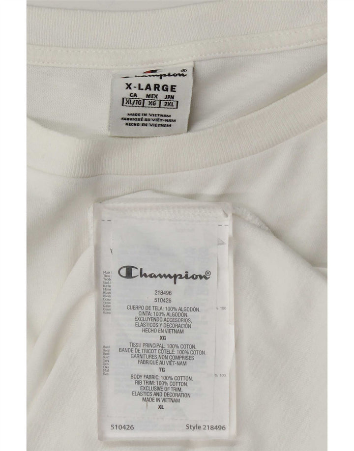 T-shirt da uomo Champion Top XL in cotone bianco